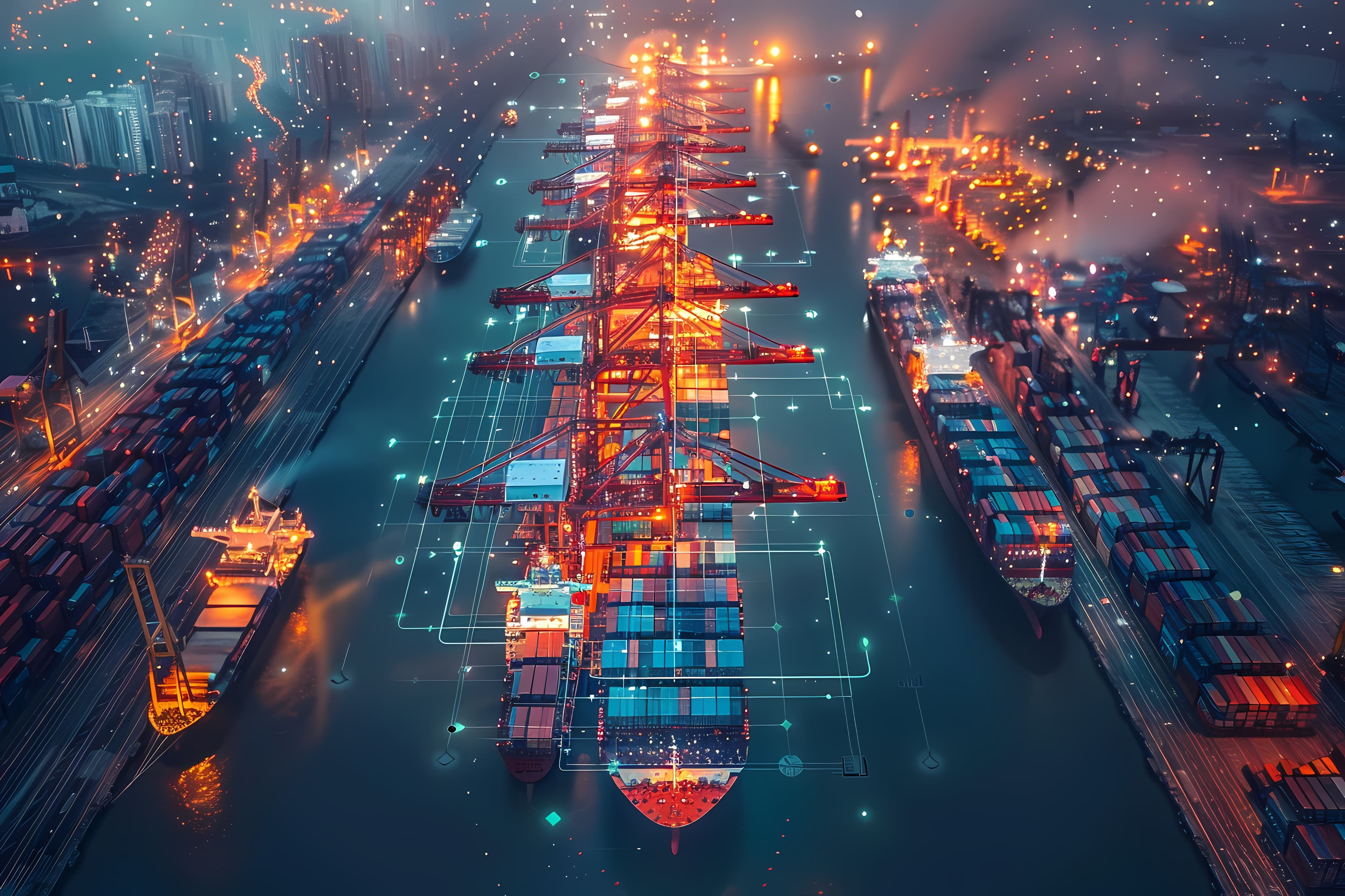 Shipping port aerial view